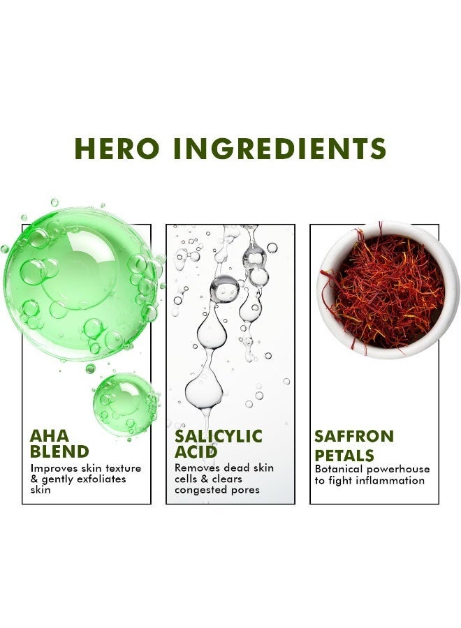 Conscious Chemist® Exfoliating Face Mask For Oily Acne Prone Skin with Salicylic, Glycolic Acid & Saffron Petals | Removes Blackheads, Anti Acne, De-Tan | Vegan & Cruelty Free | 50 gm - Image 4